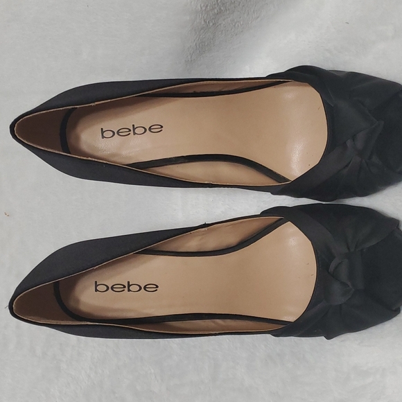 bebe open toe heel shoes sandal 8 black ( Ss11  ) - Picture 4 of 10